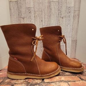 Duckfeet Arhus Wool Lined Pebbled Leather Boot  Nut Desert Size 38 7 7.5-8 crepe